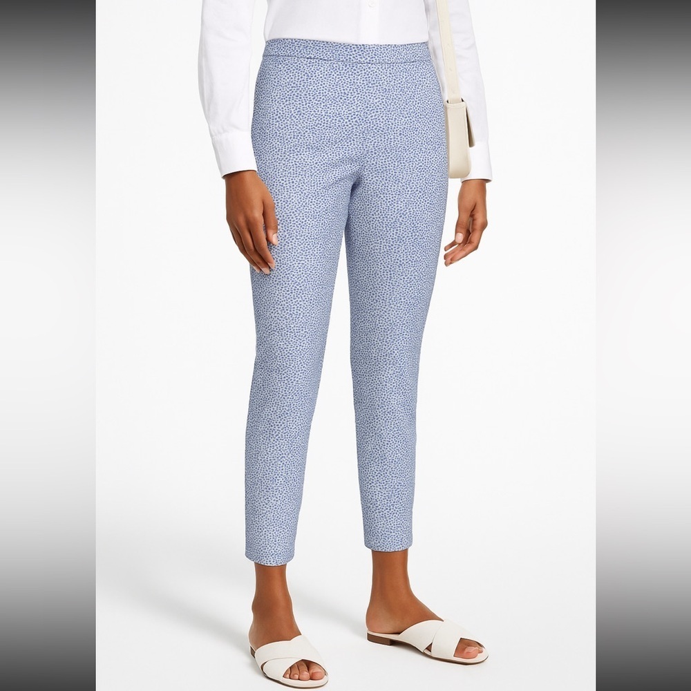 Piazza Sempione Audrey Blue Micro Print Pants Size 44 (US 10–12)